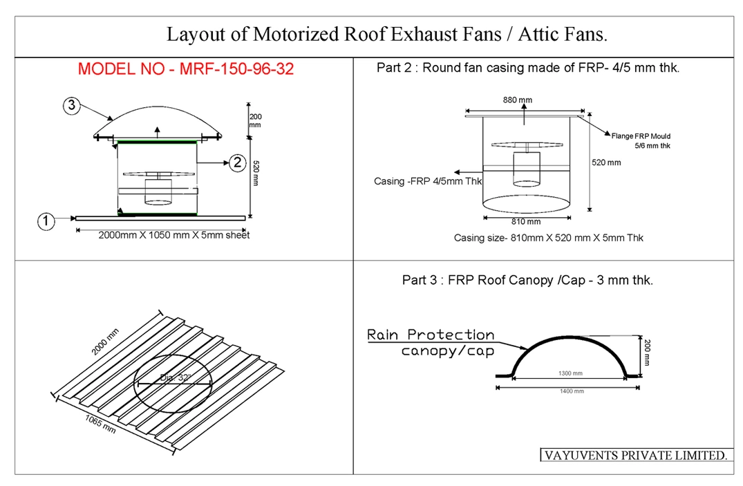Electrically operated Roof Extractor Fan/ Motorized Roof Exhaust Fan / Attic Fan